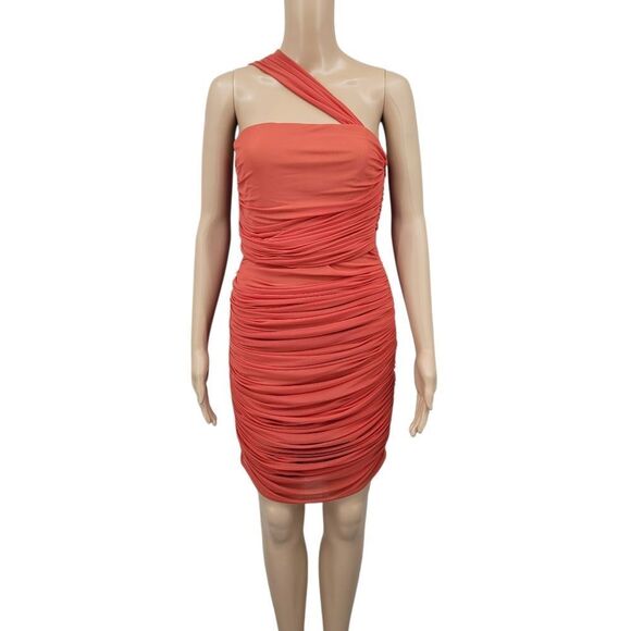 Michael Costello x REVOLVE Honor Mini Dress in Rust Ruched Bodycon - Picture 2 of 13